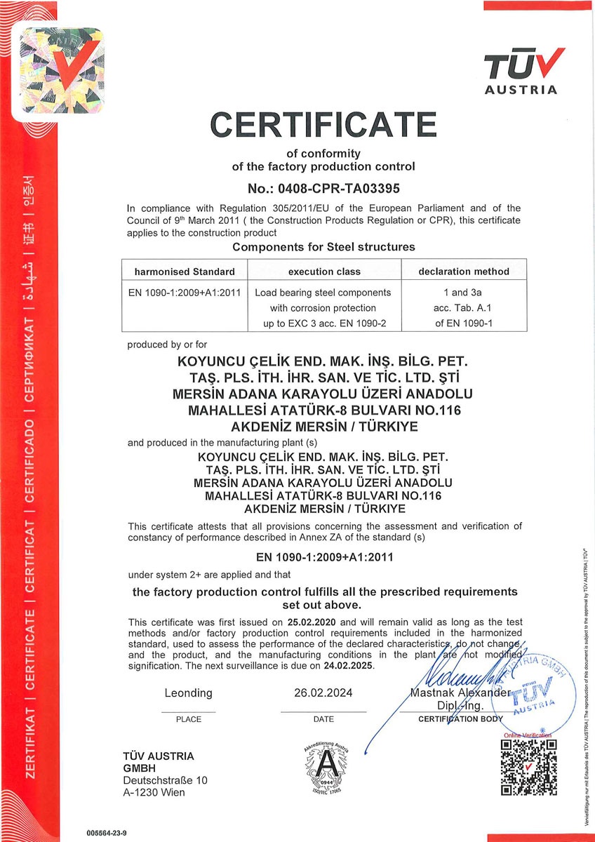 EN 1090 WPK Sertifikası